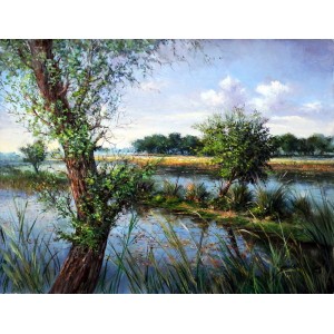 Ajab Khan,30 x 40 Inch, Oil on Canvas, Landscape Paiting, AC-AJB-003